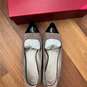 Salvatore Ferragamo Two-Tone Suede Flats – Size 8